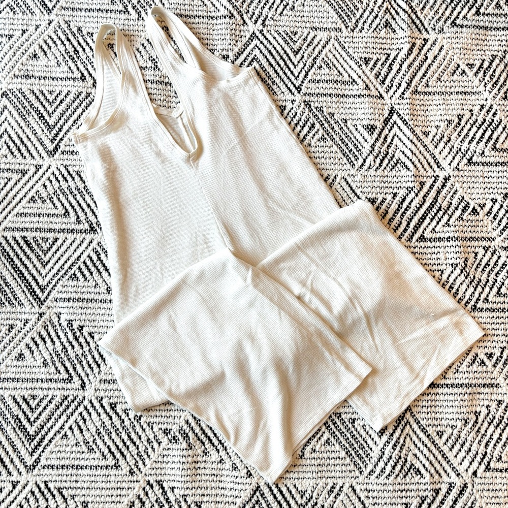 Small Victorias Secret Jumpsuit One Piece Thermal Pajamas Wide Leg Crop Pantsuit